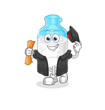 the bottle of milk graduation vector. cartoon character