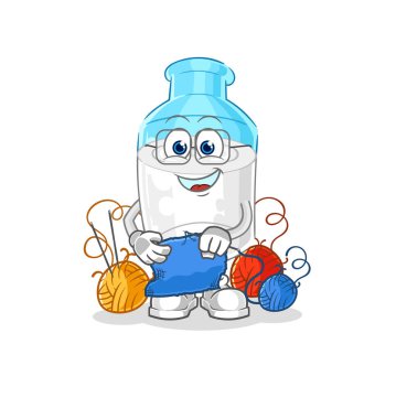 the bottle of milk tailor mascot. cartoon vector