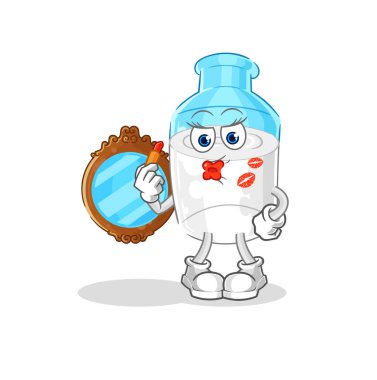 the bottle of milk make up mascot. cartoon vector