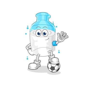 the bottle of milk playing soccer illustration. character vector