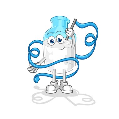 the bottle of milk Rhythmic Gymnastics mascot. cartoon vector