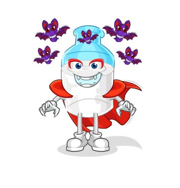 the bottle of milk Dracula illustration. character vector