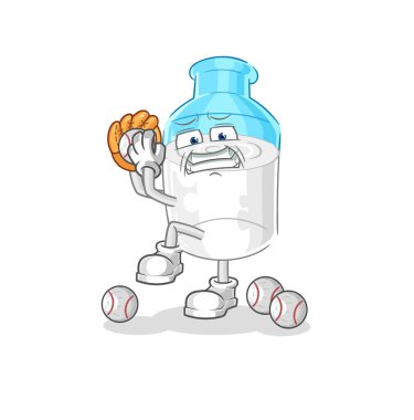 the bottle of milk baseball pitcher cartoon. cartoon mascot vector
