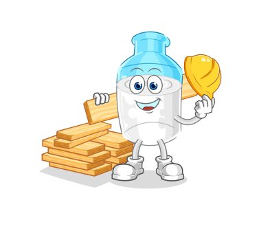 the bottle of milk builder vector. cartoon character
