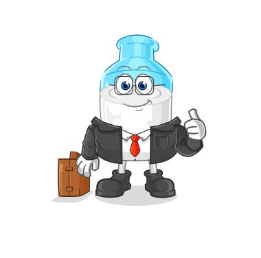 the bottle of milk office worker mascot. cartoon vector