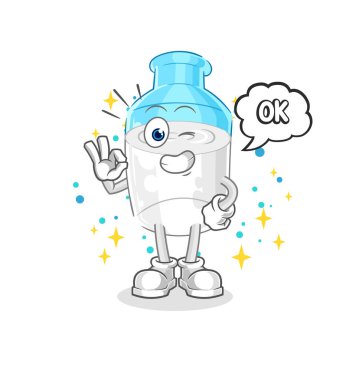 the bottle of milk agree mascot. cartoon vector