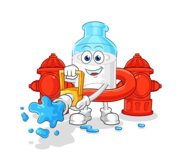 the bottle of milk firefighter vector. cartoon character