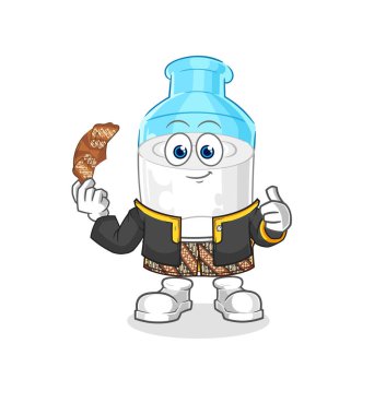 the bottle of milk Javanese character. cartoon mascot vector