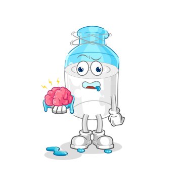 the bottle of milk no brain vector. cartoon character