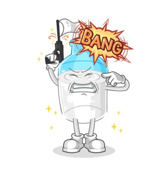 the bottle of milk warning shot mascot. cartoon vector