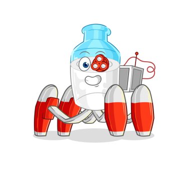 the bottle of milk future robot vector. cartoon character
