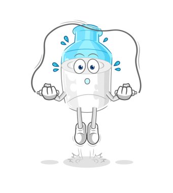 the bottle of milk jump rope exercise. character vector