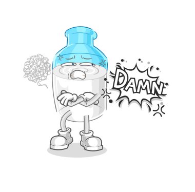 the bottle of milk very pissed off illustration. character vector