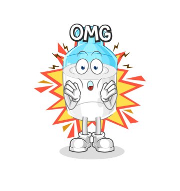 the bottle of milk Oh my God vector. cartoon character