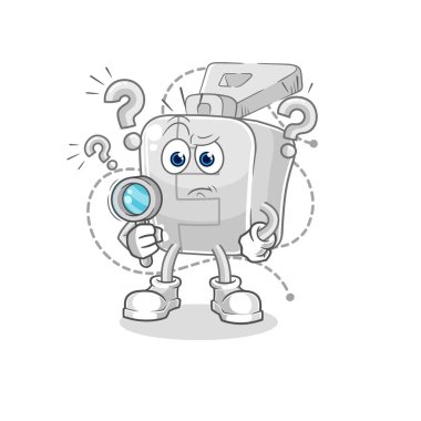 the zipper searching illustration. character vector