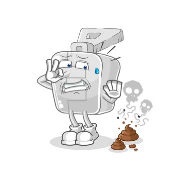 the zipper with stinky waste illustration. character vector