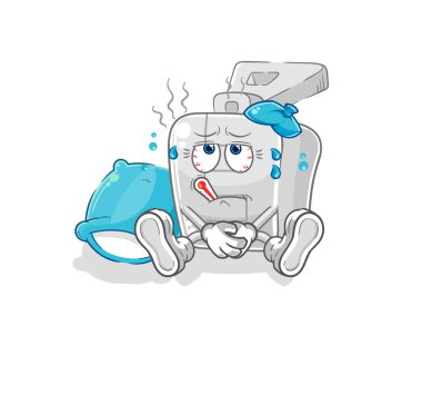 the zipper sick vector. cartoon character