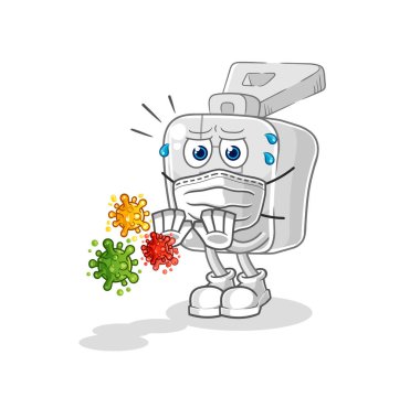 the zipper refuse viruses cartoon. cartoon mascot vector