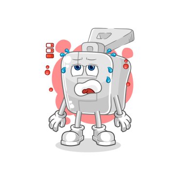 the zipper low battery mascot. cartoon vector