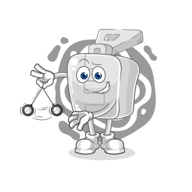 the zipper hypnotizing cartoon. cartoon mascot vector