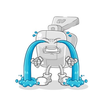 the zipper crying illustration. character vector
