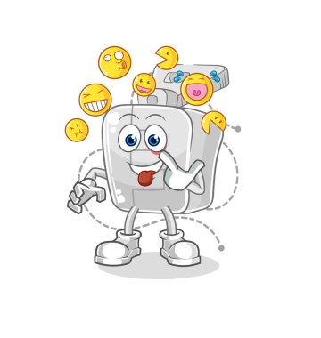 the zipper laugh and mock character. cartoon mascot vector