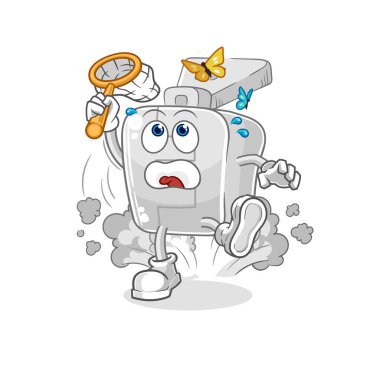 the zipper catch butterfly illustration. character vector