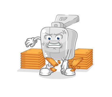 the zipper karate mascot. cartoon vector