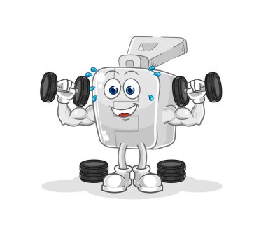 the zipper weight training illustration. character vector