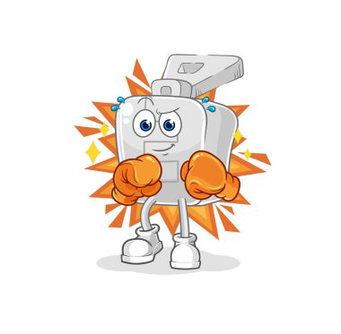 the zipper boxer character. cartoon mascot vector