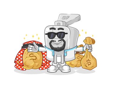 the zipper rich arabian mascot. cartoon vector