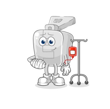 the zipper sick in IV illustration. character vector