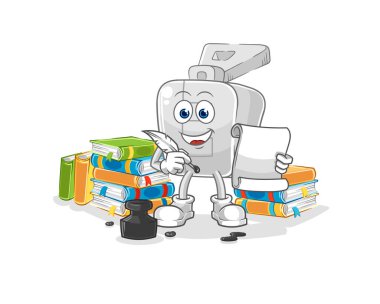 the zipper writer vector. cartoon character