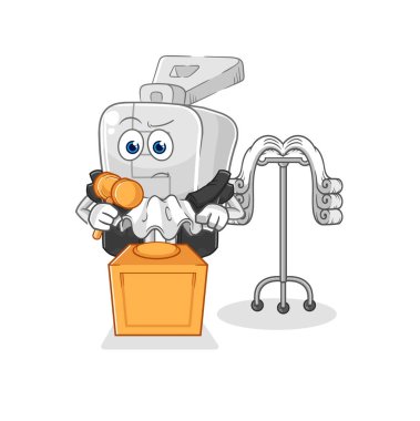 the zipper judge holds gavel. character vector