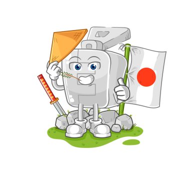 the zipper japanese vector. cartoon character