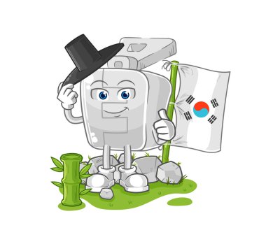 the zipper korean character. cartoon mascot vector