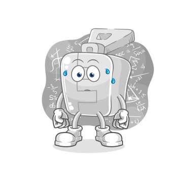 the zipper thinking hard vector. cartoon character