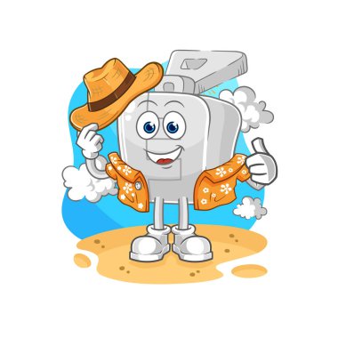 the zipper go on vacation. cartoon mascot vector