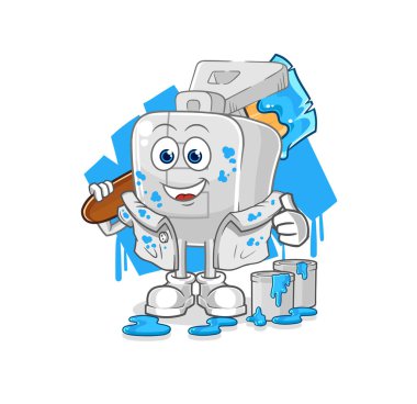 the zipper painter illustration. character vector