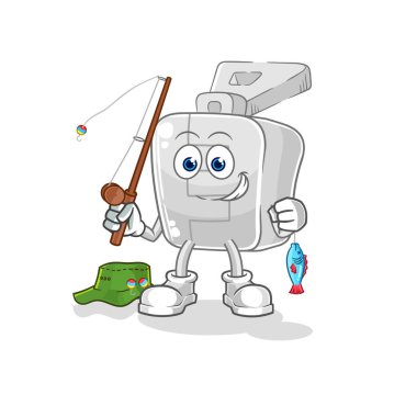 the zipper fisherman illustration. character vector