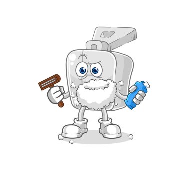 the zipper shave facial hair vector. cartoon character
