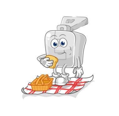 the zipper on a picnic cartoon. cartoon mascot vector