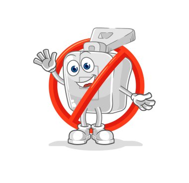 the say no to zipper mascot. cartoon vector
