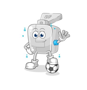the zipper playing soccer illustration. character vector