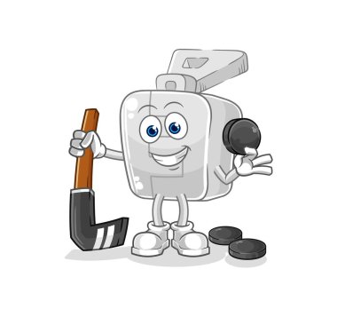 the zipper playing hockey vector. cartoon character