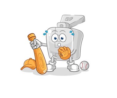 the zipper baseball Catcher cartoon. cartoon mascot vector
