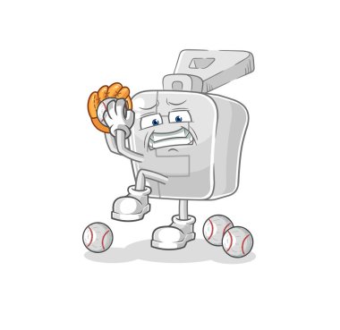 the zipper baseball pitcher cartoon. cartoon mascot vector