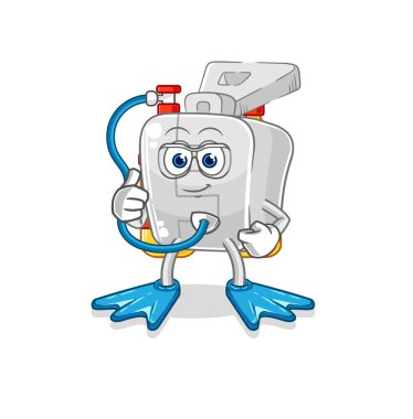 the zipper diver cartoon. cartoon mascot vector