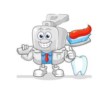 the zipper dentist illustration. character vector