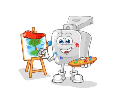 the zipper artist mascot. cartoon vector